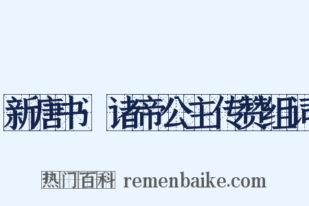 新唐书·诸帝公主传赞组词是什么意思的图片